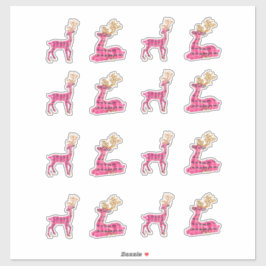 Rosa Weihnachtsmann Rentier Decklingeln Weihnachts Aufkleber