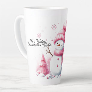 Rosa Weihnachtsmann Schneemann Marshmallow Welt Milchtasse