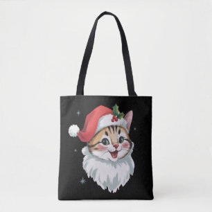Rosa Weihnachtsmannmütze Retro Süße Kätzchen Katze