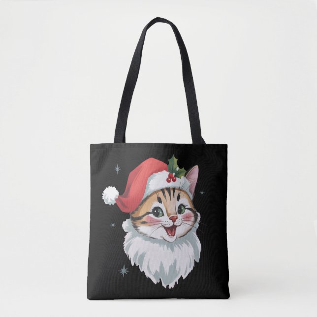 Rosa Weihnachtsmannmütze Retro Süße Kitty Katze We (Vorderseite)