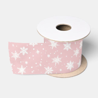 Rosa Weihnachtsmuster Satinband