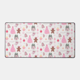 Rosa Weihnachtsmuster Schreibtischunterlage