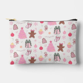 Rosa Weihnachtsmuster Zubehörtasche