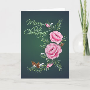 ROSA WEIHNACHTSRosen u. -KIEFER durch SHARON Feiertagskarte
