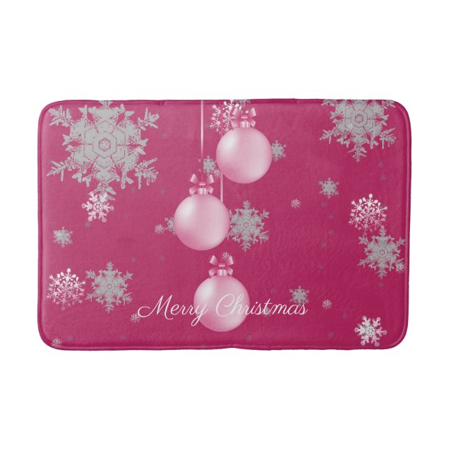 Rosa Weihnachtsschmuck Bath Mat Badematte (Vorderseite)