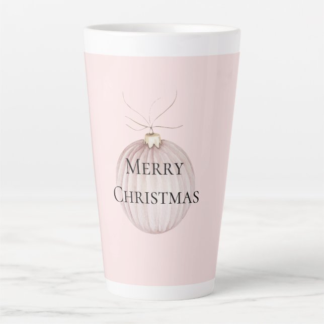 Rosa Weihnachtsschmuck Tasse (Vorderseite)