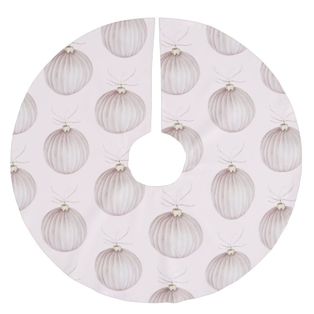 Rosa Weihnachtsschmuck Tasse Polyester Weihnachtsbaumdecke (Vorderseite)