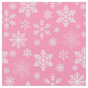 Rosa Weihnachtsschneeflocken eisig Stoff