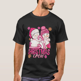Rosa Weihnachtsschneemann mit Candy Cane Xmas H T-Shirt