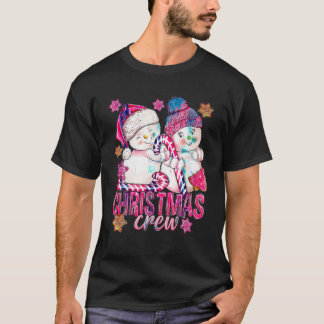 Rosa Weihnachtsschneemann mit Candy Cane Xmas H T-Shirt