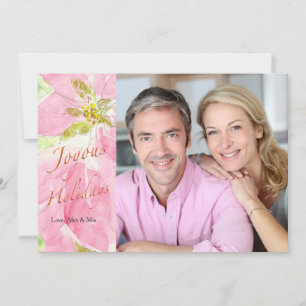 Rosa Weihnachtsstern-Feiertags-Postkarte Feiertagskarte
