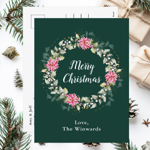 Rosa Weihnachtsstern-Kranz Frohe Weihnachten