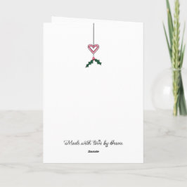 Rosa Weihnachtsstern-Weihnachtskranz Karte