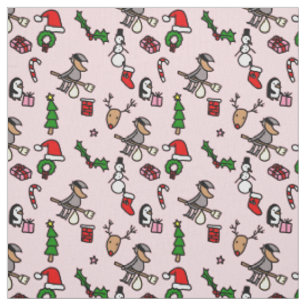 Rosa Weihnachtszeit Stoff