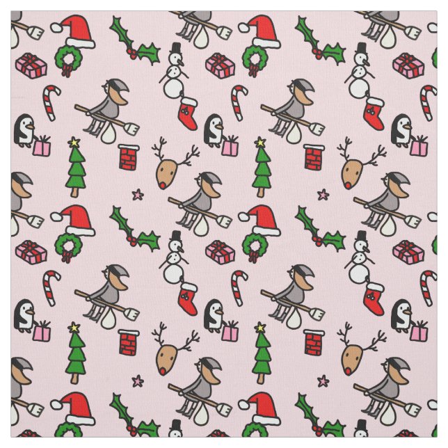 Rosa Weihnachtszeit Stoff (Muster)