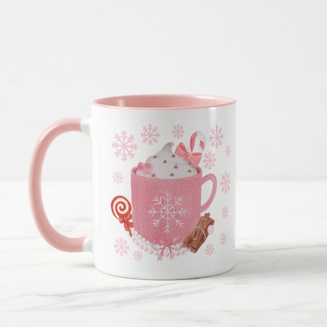 Rosa Weihnachtszeit-Tasse Tasse (Links)