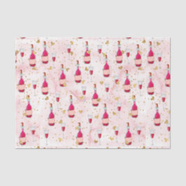 Rosa Wein und Herz (Design 12 Pink Serie) Seidenpapier