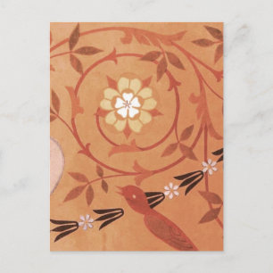 Rosa Wein und Vase Textil Postkarte