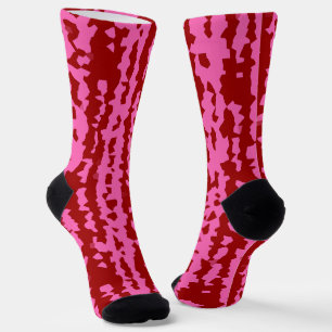 Rosa Weinrot Unregelmäßiges abstraktes Design Socken