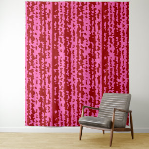 Rosa Weinrot Unregelmäßiges abstraktes Design Wandteppich