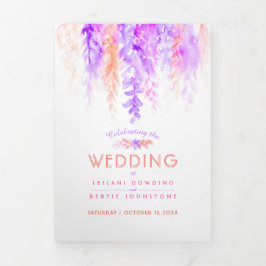 Rosa Weintraube Hochzeit in Rosa Dreifach Gefaltete Einladung