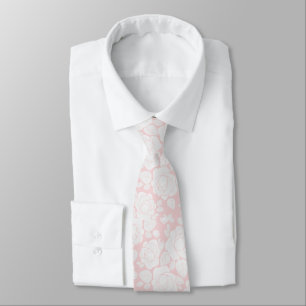 Rosa Weiß Florale Rose Hochzeit Schlips Krawatte