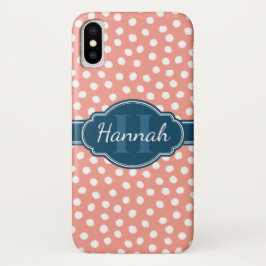 Rosa, weiß gepunktetes Muster, Monografie Case-Mate iPhone Hülle