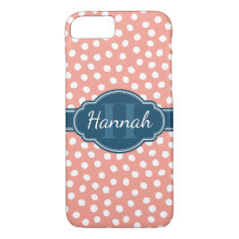 Rosa, weiß gepunktetes Muster, Monografie Case-Mate iPhone Hülle
