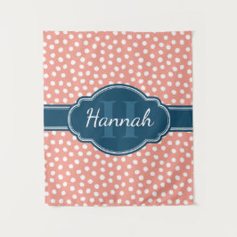 Rosa, weiß gepunktetes Muster, Monografie Wandteppich