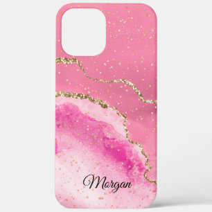 Rosa Weiß Gold Achat & Gold Sterne, DIY Name Schwa Case-Mate iPhone Hülle