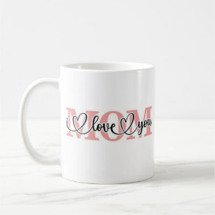 Rosa weiß ich liebe dich Muttertags-Tasse für Mama Kaffeetasse