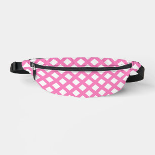 Rosa Weiß Karo Diamant Muster Bauchtasche
