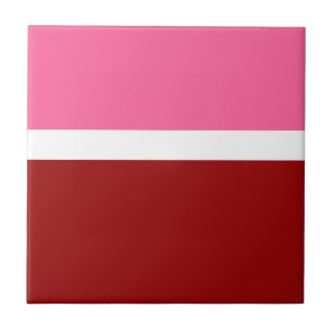 Rosa Weiß Marun Rot Farbbblock  Fliese