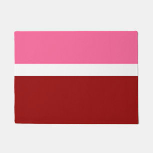 Rosa Weiß Marun Rot Farbbblock  Fußmatte
