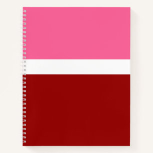 Rosa Weiß Marun Rot Farbbblock Notizbuch