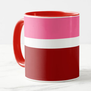 Rosa Weiß Marun Rot Farbbblock Tasse