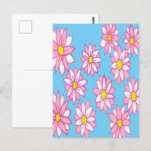 Rosa weiß und blau postkarte