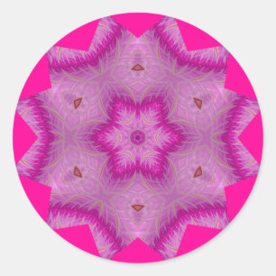 Rosa Weiß und eine Touch Braun ~ Runder Aufkleber