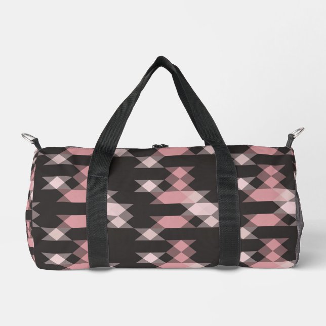 rosa weiß und grau geometrisch duffle bag (Vorderseite)