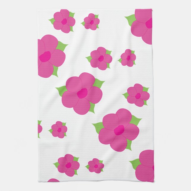 Rosa Weiß und grün Geschirrtuch (Vertikal)