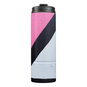 Rosa, weiß und rosa Betonpflaster Thermosbecher