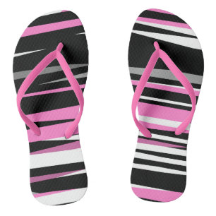 rosa weiß und schwarz abstrakt flip flops