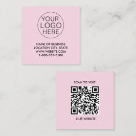 Rosa weiße, benutzerdefinierte Logos und QR-Code Quadratische Visitenkarte