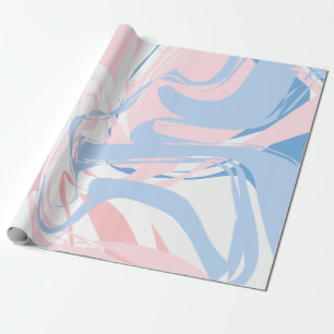 Rosa Weiße Blaue Marmor Wirbel Abstrakt Baby Geschenkpapier