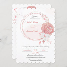 Rosa-weiße Blume-Kranzfest Einladung