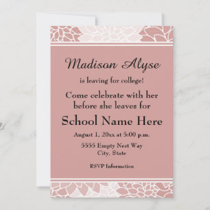 Rosa Weiße Blüte Verlassend für Uni Party Einladun Einladung