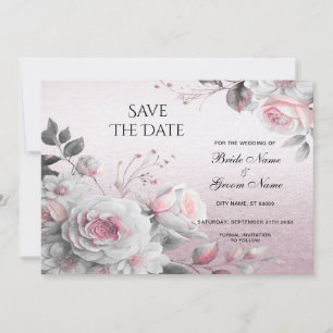 Rosa Weiße Blüten Save the Date