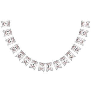 Rosa, weiße Blütenzange Wimpelkette