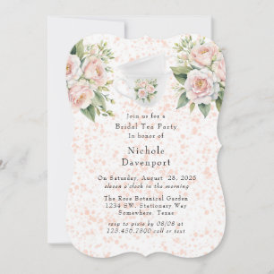Rosa Weiße botanische Rose Bridal Tee Party Einladung