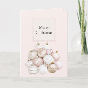 Rosa Weiße Champagner Weihnachtsdekorationen Karte